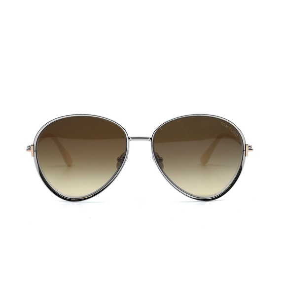 TOM FORD RIO FT1028/S SILVER BROWN GRADIENT AUTHENTIC SUNGLASSES - Picture 2 of 11